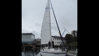 CS 36 Mainsail  Precision Sails 400 Series Dacron  Installation [upl. by Adeys]