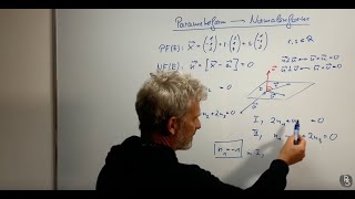 Parameterform in Normalenform mit Skalarprodukt und Gleichungsssytem  Vektorgeometrie [upl. by Irafat]