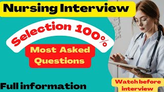 Nursing Interview  Most Asked Nursing Interview questions and answersTop 20 QuestionsCrack easily [upl. by Odlaw173]