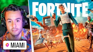 REACCIONANDO A LA NUEVA TEMPORADA DE FORTNITE DESDE MIAMI  TheGrefg [upl. by Farley]