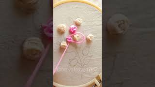 Woven rose hand embroidery 🤩youtube diyembroidery flowerdesigns shorts [upl. by Tiphanie933]