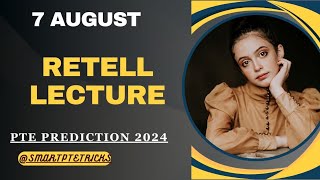 PTE RETELL LECTURE August 2024  Retell lecture Templates August 2024 [upl. by Ydnolem]