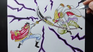 How to draw Roger vs Whitebeard [upl. by Adliw]