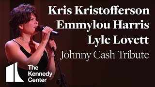 Kris Kristofferson Lyle Lovett Emmylou Harris Johnny Cash Tribute  1996 Kennedy Center Honors [upl. by Drawyah]