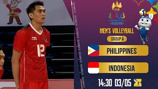 Philippines  Indonesia  Group A  Mens Volleyball SEA Games 32 [upl. by Baalbeer]