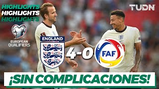 Highlights  Inglaterra 40 Andorra  UEFA European Qualifiers 2021  TUDN [upl. by Yenruoj541]