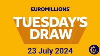 Euromillions Draw Live Results 23 July 2024  Euromillions Live Tonight Results [upl. by Gianna110]