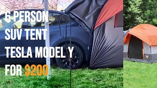 Transform Your Tesla Y into a 6Person Camper RIGHTLINE Gear Tent Setup [upl. by Atinauq]