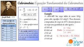 Calorimetria  Capacidade Térmica Calor Sensível e Equação Fundamental [upl. by Rolo]