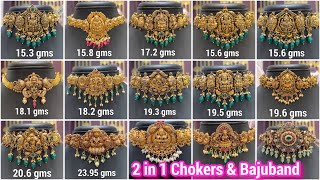 15 gms onwards Lightweight 2 in 1 Chokers amp Bajuband Designs  Perfect Match for Half Saree amp Sarees [upl. by Odlanra]