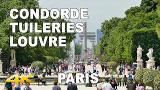 🇫🇷 Jardin des Tuileries  Concorde  LOUVRE  PARIS  4K [upl. by Harmaning]