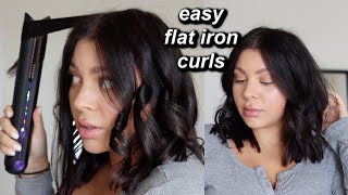 HOW TO CURL YOUR HAIR WITH A STRAIGHTENER BEST WAY TO CURL SHORTER HAIR  PRO HAIRSTYLIST TUTORIAL [upl. by Nobie]