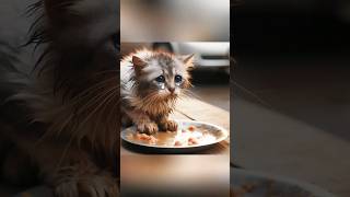 Kitten Is Hungry But Cant Afford Food funny catlover cuteanimals cartoon [upl. by Yllen]