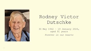 DUTSCHKE Rodney Victor Funeral Service and Committal [upl. by Euqinomad]