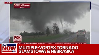 Enormous multivortex tornado rips through Iowa  LiveNOW from FOX [upl. by Idnarb]