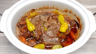 Mississippi Pot Roast Crockpot Recipe [upl. by Suirtemed201]