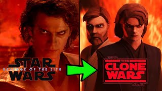 LiveAction vs Animated Anakin vs ObiWan Duel Clone Wars [upl. by Lewanna]