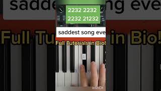 Saddest Piano Song Ever Easy Tuto [upl. by Sldney]