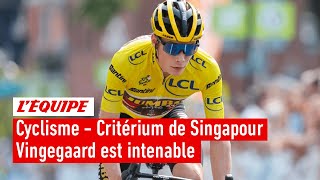 Cyclisme  Critérium de Singapour  Vingegaard ressort son maillot jaune pour une nouvelle victoire [upl. by Niliac111]