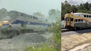 Railfanning Amtrak and SunRail on Deland station opening day ft 164 81224 [upl. by Aicelef]