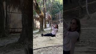 Pipu Uai swing in Mizo traditional Village Reiek Tourist resort shorts travel pipu vlog swing [upl. by Okoyik775]