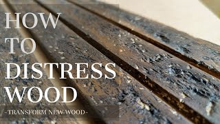 Weathered Wood Look how to distress wood and make it look old and antique [upl. by Zoeller]