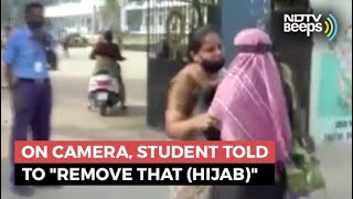 Karnataka School Student Told To quotRemove That Hijabquot [upl. by Kcirdek]