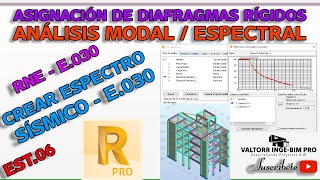 EST06 ASIGNACIÓN DE DIAFRAGMAS RIGIDOS ANALISIS MODAL Y CREACION ESPECTRO DE DISEÑO SISMICOE030 [upl. by Alaekim]