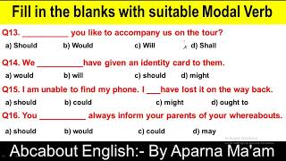 Modals Practice Sheet 2  Fill in the blanks Modals  Fill in the blanks with suitable Modal Verbs [upl. by Harland484]