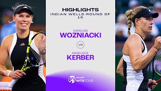 Caroline Wozniacki vs Angelique Kerber 2024 Indian Wells Round of 16  WTA Match Highlights [upl. by Elfont218]