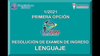 Resolución de EXAMEN DE INGRESO  Facultad de Ciencias Económicas UMSS  LENGUAJE 1° Opción [upl. by Gnil]