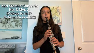 Youth Orchestra Audition Karl Stamitz Concerto No 3 Mvt 2 Pickup to m17 to fermata in m32 [upl. by Mailli]