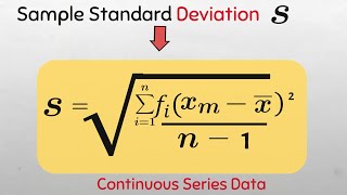 Sample Standard Deviation for Continuous Series Data standarddeviation sigma statistics maths [upl. by Assilaj771]