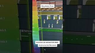 Como se hizo EXCESO DE MONSTER RMX 🔥 Fl Studio Tutorial youtubeshorts shorts musicshorts [upl. by Gnav]