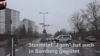 Sturmtief quotEgonquot in Bamberg Berliner Ring gesperrt [upl. by Gravante]