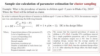 Sample size calculation of parameter estimation for cluster sampling [upl. by Radloff]