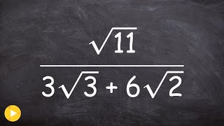 Rationalizing the denominator with two radicals in the denominator [upl. by Artenal]