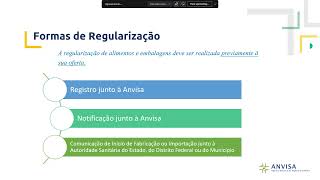 Webinar  Novas regras para regularização de alimentos e embalagens [upl. by Eelrak]