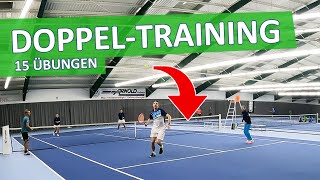 Tennis Doppel Training 🔥 15 perfekte Übungen für zwei bis vier Spieler [upl. by Pickens]