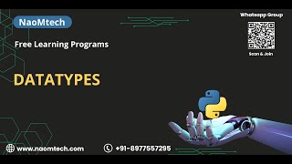 Python Tutorial for Beginners NaoMtech  Datatypes [upl. by Madda]