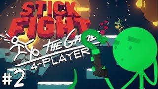 Stick Fight The Game  2  SNAKE GUNS 4 Player Gameplay [upl. by Sashenka411]