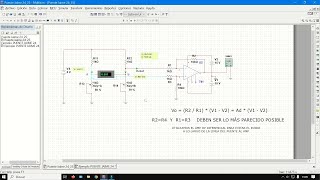 MULTISIM PUENTE DE WHEASTONE CON AMPLIFICADOR OPERACIONAL en modo diferencial [upl. by Phillips99]