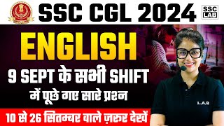 SSC CGL ANALYSIS 2024  SSC CGL 9 September All Shift English Paper Analysis [upl. by Acir17]