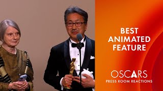 Best Animated Feature Film  The Boy and the Heron  Oscars 2024 Press Room Speech [upl. by Nina824]