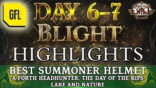 Path of Exile 38 BLIGHT DAY  67 Highlights BEST SUMMONER HELMET DAY OF THE RIPS [upl. by Eillim754]