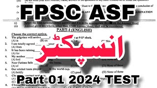 FPSC ASF Inspector paper today mcqs Part 01  English grammar  General Knowledge  04 august 2024 [upl. by Aiset573]