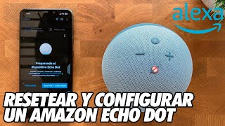 Como Resetear y Configurar un Amazon Echo Dot  Altavoz Alexa [upl. by Ellenod]