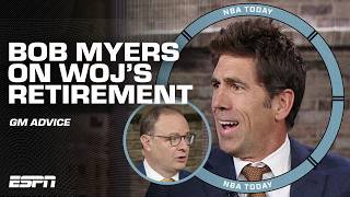 Bob Myers offers his advice amp congrats to Woj as he becomes GM at St Bonaventure  NBA Today [upl. by Kilian]