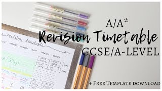 AA REVISION TIMETABLE  4MONTH GCSEALEVEL COUNTDOWN  Free Template Download [upl. by Aisiram]