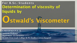 Determination of Viscosity by Ostwalds Viscometer [upl. by Ordnasela383]